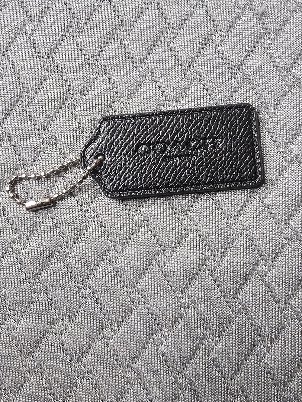 Coach Black Leather Bag Tag